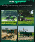 Wide application of Tough As Nails Adjustable PTO Shaft With 48 To 80.5 Inch Telescopic Design and One Inch Three Eighths Spline for Tractor Power Take Off Lines Works Like A Charm on various farm equipment.