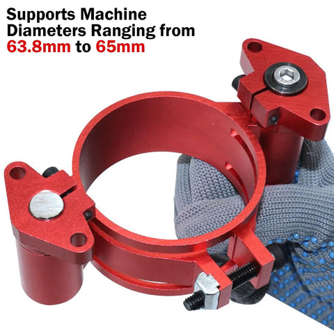 Beefed Up Aluminum Router Lift Kit With Bulletproof Precision Dynamic Insert Plate compatible with standard table saws in red.