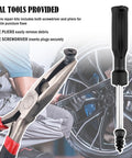 Close-up of pliers and screwdriver from the 60 Piece Tire Plug Kit With Pliers And Screwdrivers For Emergency Puncture Repair
