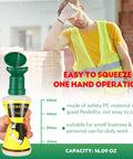 Portable Eye Wash Station Wall Mounted OSHA Approved Emergency Eye Wash Kit With Upgraded Bottle Holder And Larger Mirror Plus Sixteen Point Nine Ounce Bottles No Solution Included Green Cap Ready For Any Spill shown with bottle capacity measurements