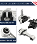 Engine Mounts And Automatic Transmission Mounts Three Piece Set For Hyundai Elantra 2021 2022 2023 2.0L with silver and black mounts