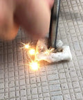 Emergency Fire Starter Tinder For Camping And Survival, Wax Coated Cotton Fire Tabs, 24 Pack, igniting with ferro rod.