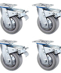 Mavvilo Heavy-Duty Swivel Caster Wheels 4-Inch Industrial Office Wheels with Brake, durable TPR material, shown in set of four.