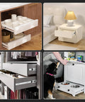 Five Pairs 22 Inch Soft Close Drawer Slides Side Mount 3 Fold Full Extension Ball Bearing Heavy Duty Cabinet Drawer Glides Quiet Smooth Close Kitchen Cabinet Rails 100 Lb Capacity in various cabinet and furniture settings.