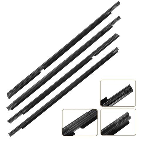4Pcs Weatherstrip Window Molding Trim Seal Belt For Mitsubishi Lancer 2008 2017 Outer Door Window Seal Replacement Rubber Kit