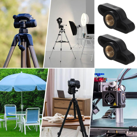 12 Pack 1 Quarter Inch Wing Knobs Through Hole T Knobs Hand Screw Nut Plastic Handle Clamping Knob With Steel Insert For T Track Accessories Feather Boards Woodworking Jigs And Fixtures DIY Friendly in various settings including camera tripod and 3D printer.