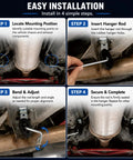 Premium 10pcs Exhaust Hanger Rod Set With Double Length Muffler Brackets For Custom Repair And Car Tuning Projects Ensuring Secure Mounts, 4-step install
