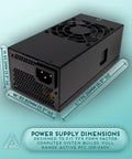 Tiny But Mighty 500W TFX Power Supply With Fixed Cables Full Range Active PFC 90 264V 80mm Fan