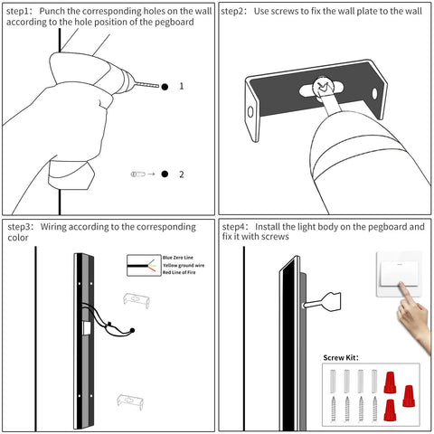 Installation guide for Dope Outdoor Wall Sconce Lights With Three Color Temperatures 3000K 4500K 6000K For Patio Yard Garage