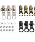 Universal Size 5 Zipper Slider Replacement Kit With 12 Sliders In Black Bronze Silver For Metal Plastic And Nylon Coil Zippers