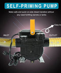 No-Nonsense 110V AC 550W Self Priming Electric Fuel Transfer Pump with inlet and outlet for seamless diesel transfer.
