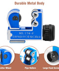 Pro Grade Copper Pipe Cutter And Expander Drill Bit Tools Set Swaging HVAC Deburring Kit with Durable Blue Cutter