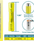 60 Pieces Heat Shrink Butt Connectors For 12 To 10 AWG Wiring Insulated Waterproof Marine And Automotive Connectors, Yellow