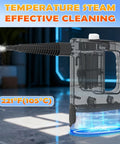 Powerful Handheld Steamer Uses 1200W Hot Steam To Cut Grease Fast, Heats Up In Seconds with visible steam output