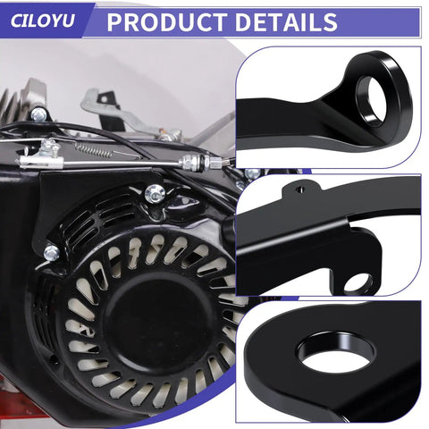 Mini Bike Throttle Linkage Kit For Predator 212cc And 224cc Engines, Easy Mount For GX160 GX200 Clones, Predator 212 Hemi, Harbor Freight Models, Powerhorse 208cc, DuroMax XP And More installed on engine with black metal bracket