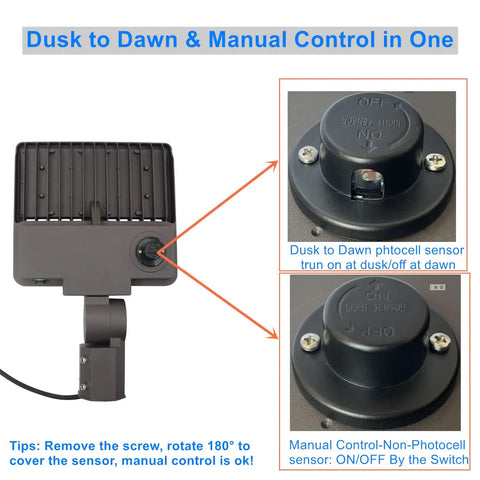 100W Outdoor LED Parking Lot Light With Adjustable Slip Fitter Mount, 5000K Area Light, Dusk To Dawn Photocell, 100-277V, 14000 Lumens, ETL Listed Commercial LED Flood Light