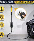 Nema 6-50 To 6-20 Plug Adapter Featuring 10 Awg Stw Wire For Ev Charger And Welder Power Hookup Heavy Duty Shop Ready plugged into a wall.
