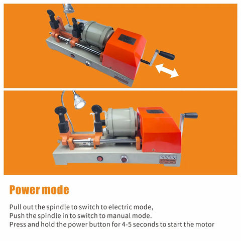 Portable Horizontal Metal Cutting Tool With 110V Power High Precision Slotting Machine showing electric and manual modes