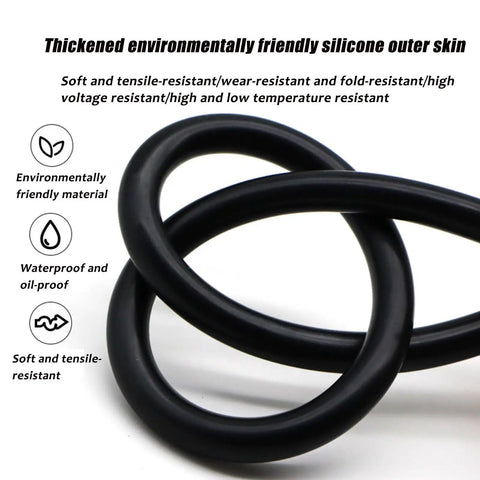 Thickened environmentally friendly silicone wire outer skin, soft and tensile-resistant, waterproof, and oil-proof for ignition cables.