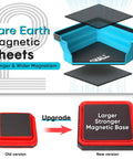 Comparison of New Version Collapsible Magnetic Parts Tray Set Four Pack with Rare Earth Magnetic Sheets and larger magnetic base.