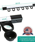 Holds Up To Six Fishing Rods And Reels In A Sturdy Wall Mount Rod Holder For Garage Organization, dimensions shown