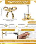 Gold Bow Dresser Knobs 4 Pack Zinc Alloy Cabinet Hardware Brushed Brass Drawer Pulls For Kitchen Cabinets And Bedroom Decor Dope Vintage Style Upgrade, 5.5cm x 4.5cm
