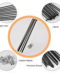 Stainless Steel Bike Spokes And Nipples 12G 130mm Black 10 Pack For Mountain Road And Hybrid Bikes, wheel spokes and nipples layout