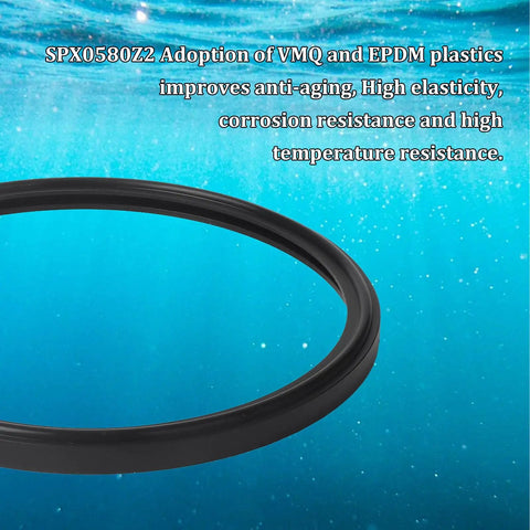 Heavy-Duty 7 3/4 Inch Pool Light Gasket Replacement For SP0580 Series Underwater Lights, black rubber seal shown underwater