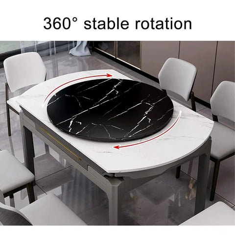 Round Lazy Susan Turntable For Dining Table Rotating Dinner Plate Tray Rock Slab Centerpiece Silent 360 Degree Rotation Easy Glide