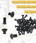 Heavy Duty Flat Head Socket Cap Screws Kit DIY Friendly Size Six Thirty-Two by Three-Eighths Ten Point Nine Carbon Steel