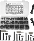 Beefy Torx Countersunk Screws Set with M2 M2.5 M3 Bolts Nuts and Washers Flat Head Star Drive Machine Screws Grade 10.9 Alloy Steel Black Fully Threaded with T6 T8 T10 Wrenches in storage box