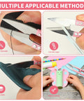 3 Pack Thread Snips Set High Carbon Steel Thread Cutter With Spring Return shown cutting threads, rope, cloth, and paper