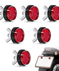Six Pack Red Reflective Motorcycle License Plate Bolts And Nuts Kit With M5 Round Screws For Easy Hand Install Includes 6 Reflective Fasteners For High Visibility On Your Bike