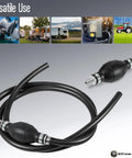Three Eighth Inch Nylon Braided Marine Fuel Line Assembly With Primer Bulb And Stainless Clamps Six Foot Universal Fuel Line Kit