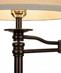 Caden LED Floor Lamp With Swing Arm Tall Bronze Standing Light For Living Room Office Or Bedroom Reading Classic Industrial Design That Slaps As A Modern Yet Cozy Accent Lamp For Any Decor, showing swing arm and bronze finish detail