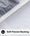 Close-up of soft flannel backing on Round Picnic Tablecloth With Elastic Edge Fit For 45 To 56 Inch Tables Windproof Waterproof Vinyl Cover