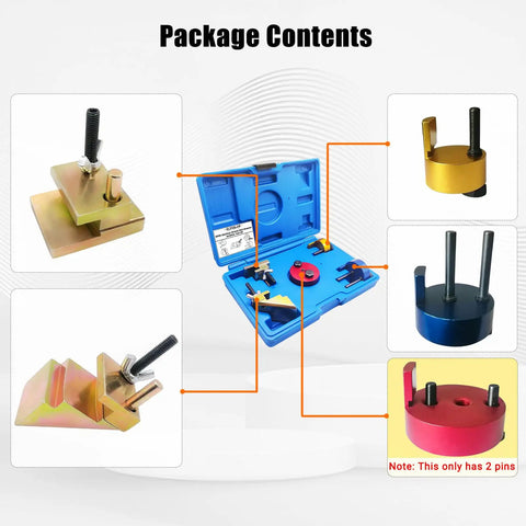 Auxiliary Stretch Belt Remover And Installer Tool package contents, includes blue carry case and assorted tools for quick belt swaps