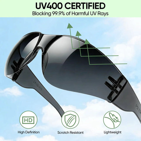 Solid Gear Clear Safety Glasses 120 Pack For Men And Women Featuring Ansi Z871 Approved Impact Shield Plus Anti Scratch Polycarbonate Lenses For Zero Hassle Workshop Adventures with UV400 certification.