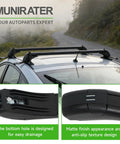 Universal 43.3 Inch Black Roof Rack Cross Bars For SUVs And Crossovers installed on car with close-up details of design features