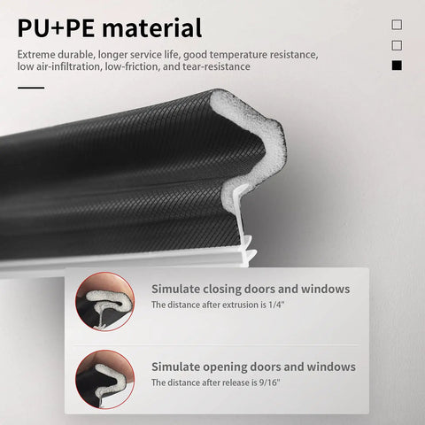 Weather Stripping Kit For Doors With Eco Friendly PU Foam Insulation Black 26 Feet Seal Gaps And Stop Drafts In Attics And Patios