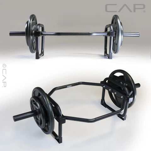 Olympic Trap Bar For Home Gym, 500 Lb Capacity, Alloy Steel, Black Finish, 50 Inch Long, 29 Inch Wide, 14 Inch High, Neutral Grips