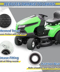Flat Free Lawn Mower Tire And Wheel Set For Riding Mowers 15x6.00-6 15x6-6 NHS 550 Lb Dynamic Load with Green Mower