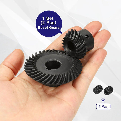 Hand holding Pro Grade Heavy Duty 90 Degree Bevel Gear Set 1.5 Mod With 18T And 36T Gears, 10mm And 14mm Bores