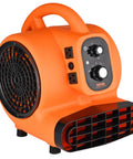 Beast Mode Air Mover Carpet Dryer 0.25 HP 1000 CFM Portable Floor Blower with controls for angles and time function in orange