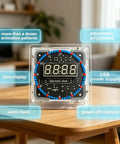 60s Clock DIY Kit for Soldering Practice, Digital Clock With Transparent Case and Power Cable, Alarm, Temperature and Time Measurement