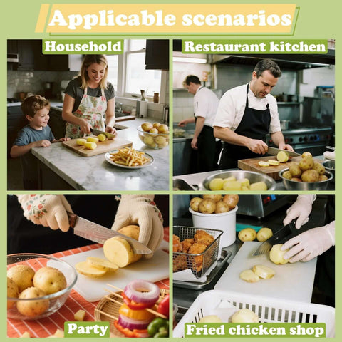 FATUXZ large stainless steel potato crinkle cutter for waffle fries and vegetable slicing