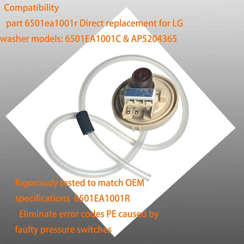 Washer Water Level Pressure Switch Replacement For LG That Fits Like A Charm 6501EA1001R 6501EA1001C 6501EN1001R AP5204365