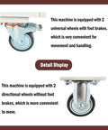 Built Tough Industrial Spot Cooler And Portable Air Conditioner Pumping Out Serious Chill With 61000 Btu Capacity And 7200 Watt Three Phase System For Warehouses Factories Stores with wheels detail.