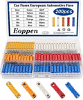 Top Shelf 200 Piece Torpedo Blade Fuse Assortment Kit With 5A 8A 10A 16A And 25A Amps No Sweat Pro Grade showcasing color-coded fuses.