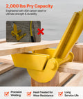 Pallet Buster Tool With 41 Inch Carbon Steel Handle Heavy Duty Wrecking Pry Bar Articulating Head For Non Damaging Wooden Pallet And Deck Removal Fast Easy Pallet Removal Perfect For Quick Deck Board Removal And Reuse, yellow steel head on pallet boards